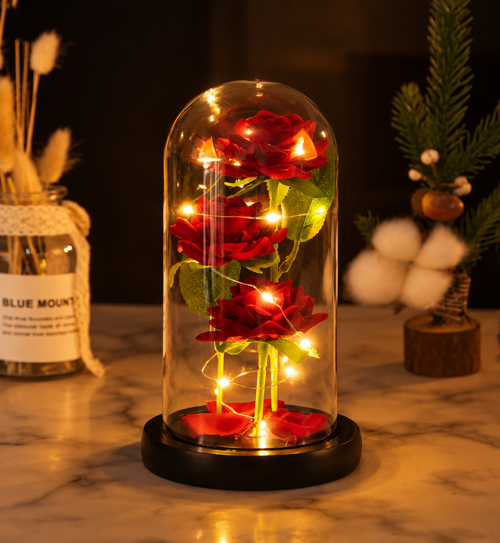 Eternal Rose LED Glass Dome